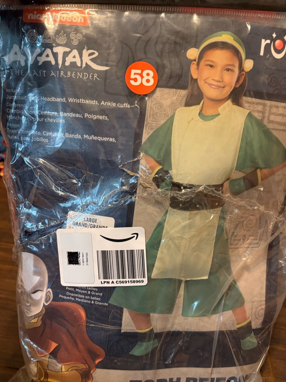 Nickelodeon Avatar Toph Earthbender Kids Costume - Green-size Large